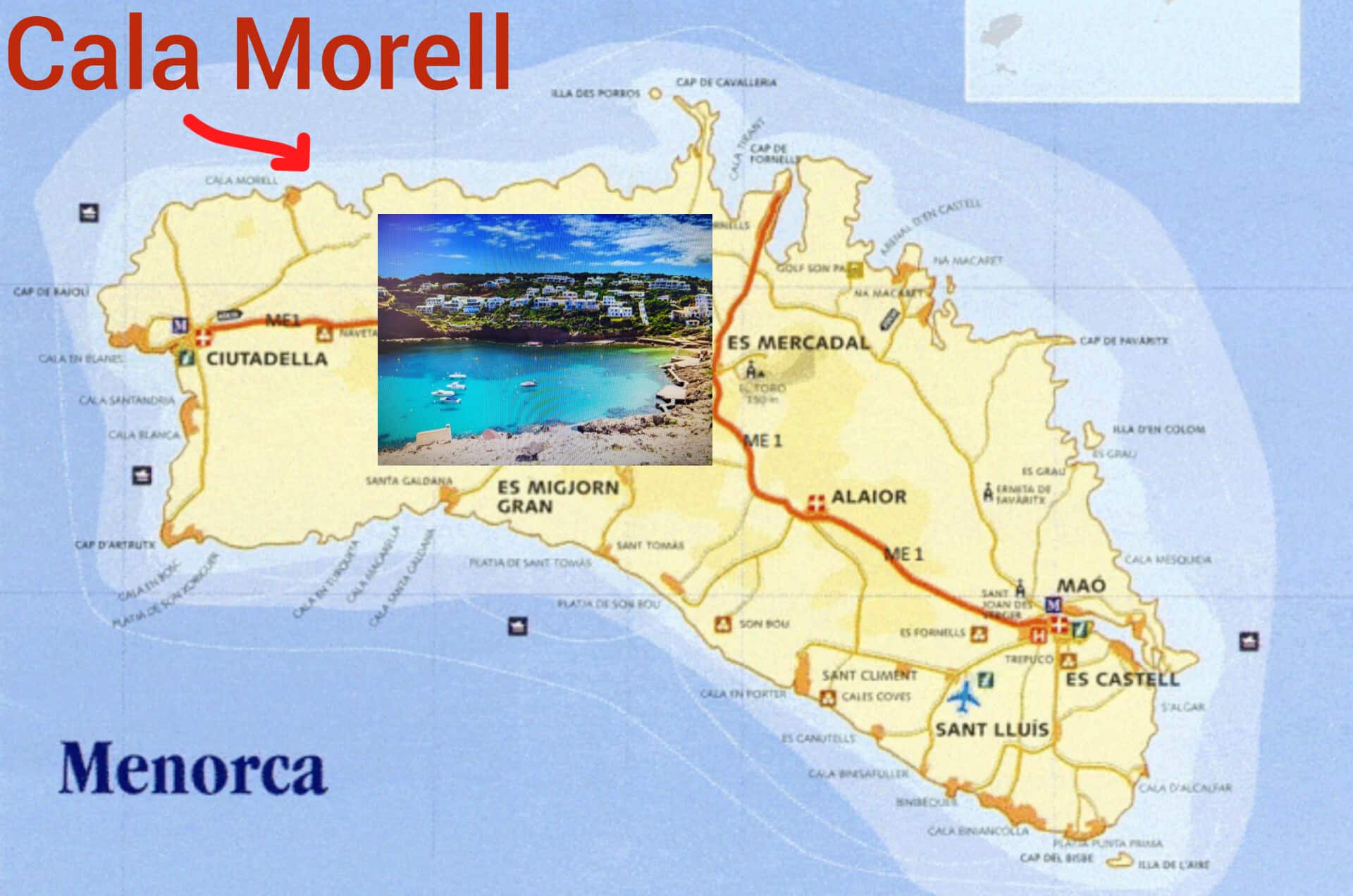 Mapa foto Cala Morell